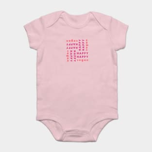 Happy Vegan, Fun Text Based Design Baby Bodysuit